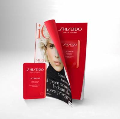 Shiseido Skincare wykorzystuje opakowanie Orlandi V-Shapes do zwikszania wiadomoci marki w Europie poprzez rozdawanie prbek i dodawanie ich do czasopism.