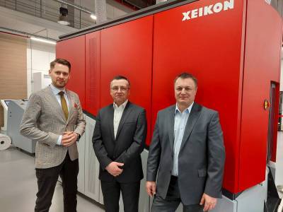 Od lewej: Micha Kuczkowski (Kierownik Sprzeday Polska, Etykiety i Opakowania, Xeikon) Adam Ambrozkiewicz (Meneder ds. Rozwoju Biznesu, Smart LFP) i Remigiusz Pokuciski (Meneder ds. Rozwoju Biznesu, Smart LFP)