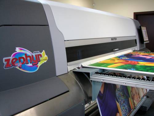 Druk UV dla brany reklamowej - ploter UV Mutoh Zephyr 65