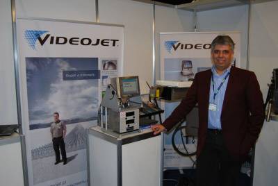 Swapan Chaudhuri - country manager Videojet Technologies Sp. z o.o. na stoisku firmowym podczas targw Packaging Innovations 2012